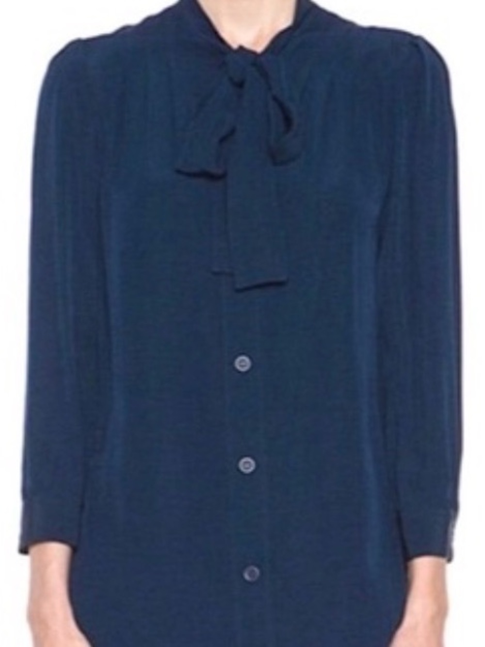 kate spade Navy Bow-Tie Button-Front Blouse